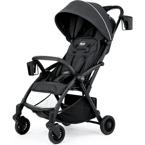 Chicco Presto Self-Folding, Compact Stroller with Canopy, Lightweight Aluminum Frame Umbrella Stroller, for Babies and Toddlers up to 50 lbs. | Graphite/Grey