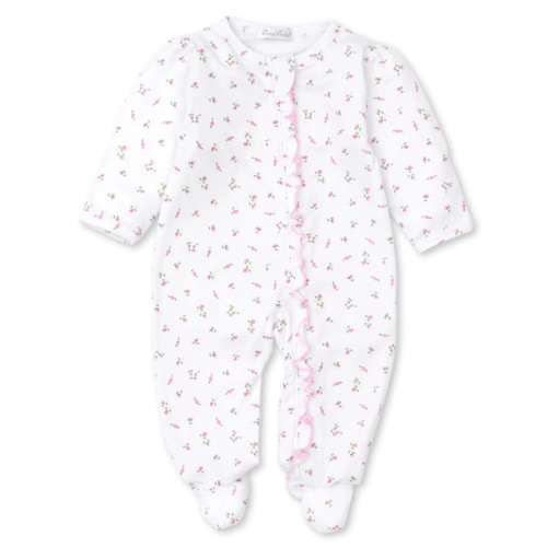 Garden Roses Ruffle Zip Footie