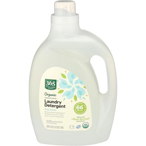 365 by Whole Foods Market, Organic Concentrated Laundry Detergent, Unscented, 66 HE Loads, 100 Fl Oz