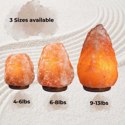 Himalayan Salt Lamp – Natural Crystal Rock Lamp with Dimmer, 3 different sizes, Air Purifying & Relaxing Glow