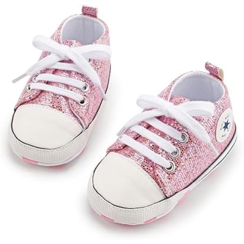 Unisex Baby Girls Boys Canvas High-top Shoes, Newborn Infant Anti-Slip Soft Sole Frist Walking Breathable Sneakers