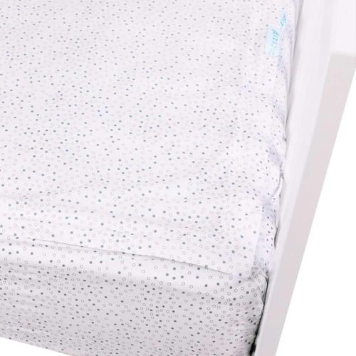 QuickZip Easy Change Crib Sheet with Wraparound Total Security Base, Gray Dot