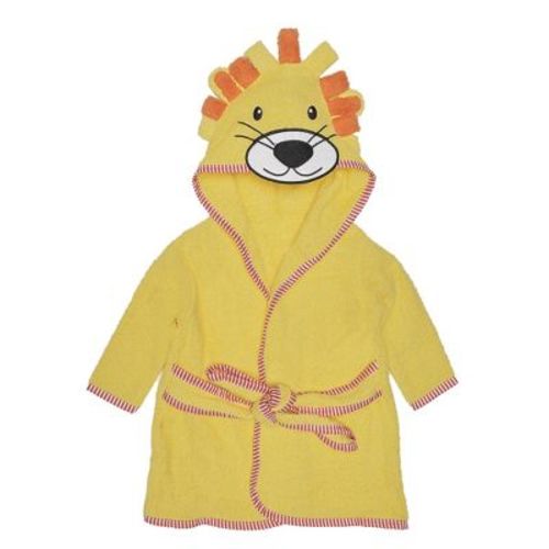 Everyday Kids 3D Yellow Lion Hooded Bath Robe – Soft Terry, Absorbent, Gender-Neutral Baby Bath Essential with Mane for Boys & Girls, Size 0–9 Months