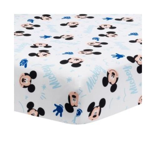 Disney Baby Forever Mickey Mouse White Fitted Crib Sheet