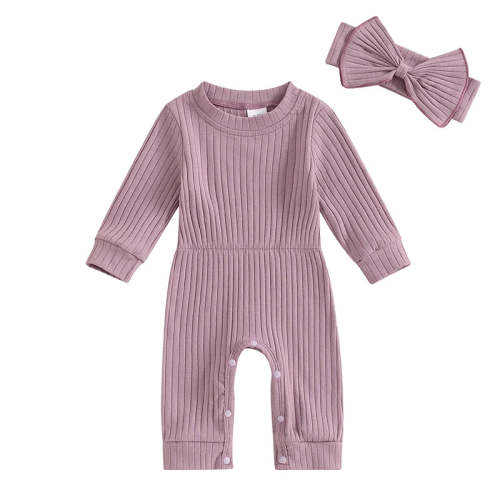 Baby Girls 2Pcs Fall Outfit Long Sleeve Round Neck Ribbed Full Leg Jum – August + Willow