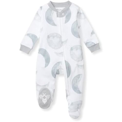 Burt's Bees Baby Baby Girls Pajamas, Zip Front Non-Slip Footed Sleeper Pjs, 100% Organic Cotton