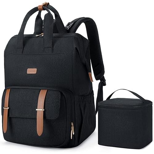mommore Breast Pump Backpack for Spectra S1,S2 Medela Diaper Bag Backpack for Working Moms with 15.6 inch Laptop Sleeve, Black