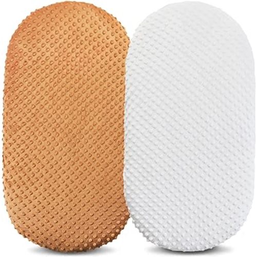 Owlowla Bassinet Sheet Set,Ultra Soft Minky Cradle Sheets Universal Fitted Bassinet Pad/Mattress for Baby Boys Girls(Ivory/Caramel)