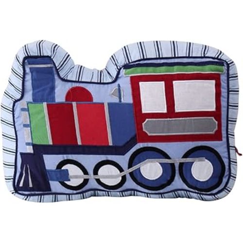 ABREEZE Train Shaped Pillow Quilted Decorative Pillows for Boys Room Décor