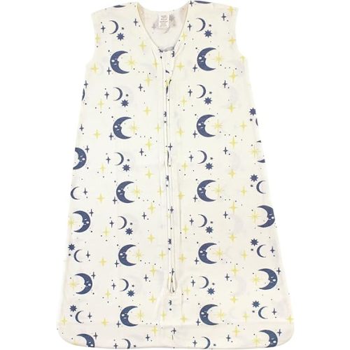 Touched by Nature Unisex Baby Organic Cotton Sleeveless Wearable Sleeping Bag, Sack, Blanket, Man In The Moon, 6-12 Months