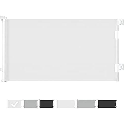 Cumbor Baby Gate Retractable Gates for Stairs, Mesh Gate for The House, Wide Pet Gate 33" Tall, Extends to 55" Wide, Long Child Safety Gates for Doorways, Hallways, Cat Gate Indoor/Outdoor(White)