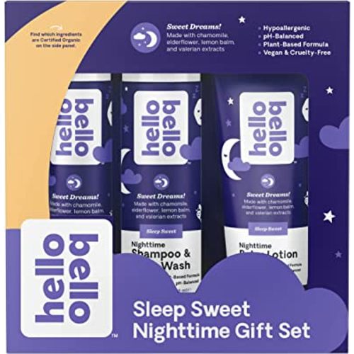 Hello Bello Sleep Sweet Nighttime Gift Set with Shampoo & Body Wash, Bubble Bath and Lotion | Hypoallergenic, Vegan, and Cruelty Free for Babies and Kids
