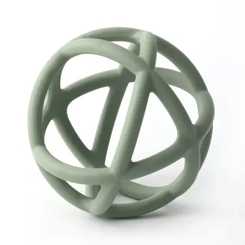 Baby Teether Ball Toy, BPA Free Silicone Soft Ball Easy to Hold Teether for Babies Ages 6 Months+ (Sage)