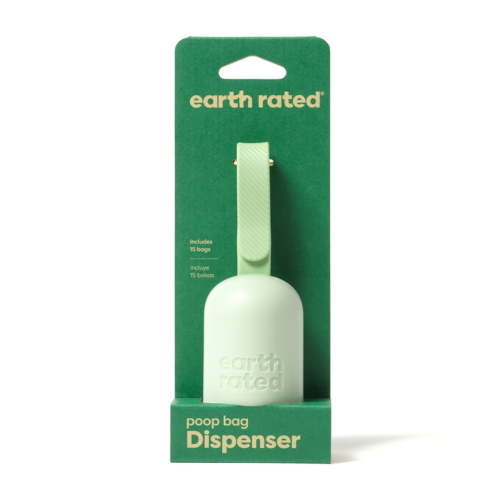 Earth Rated Durable Dog Waste Bags with Secure Dispenser - 15 Green Leak-Proof Bags Included - Ideal for Pet Walking and Travel