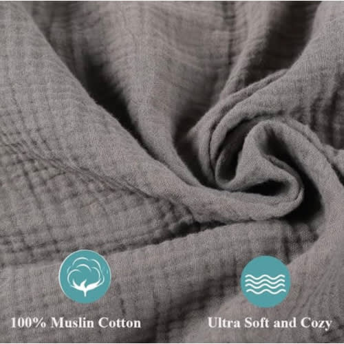 Muslin Square Playard/Playpen Fitted Sheets, Perfect for 36 X 36 Inch Portable Playard Soft 100% Cotton Grey & Navy