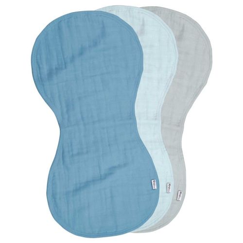 Organic Cotton Muslin Burp Cloths (3pk) - Blueberry Set