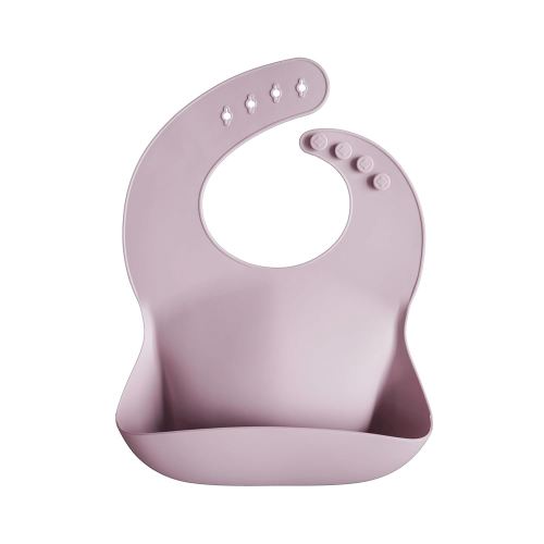mushie Silicone Baby Bib | Adjustable Fit Waterproof Bibs (Pale Mauve)