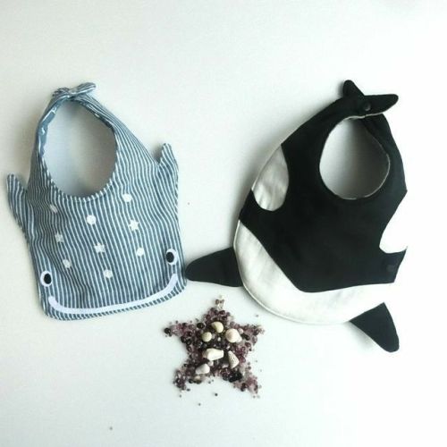 Whale and Fish Baby Bibs