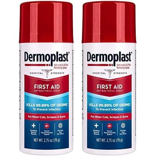 Dermoplast First Aid Spray, Analgesic & Antiseptic Spray for Minor Cuts, Scrapes and Burns, 2.75 Ounce (Packaging May Vary) (Pack of 2)