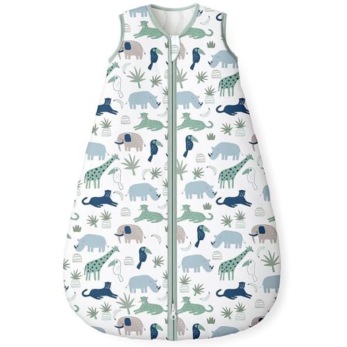 Yoofoss Baby Sleep Sack 0-6 Months, 1.5 Tog Baby Wearable Blanket with 2-Way Zipper, 100% Organic Cotton Fabric Winter Infant Sleeping Sack, Warm Soft Comfy