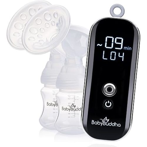 BabyBuddha Breast Pump 2.0 - Primary & Portable w/ 3 Modes & 21 Levels of Control (Soft Stimulation Mode) Electric Hands Free Breast Milk Pump - Hospitable Grade Wearable Breast Pump (22-24mm Flange)