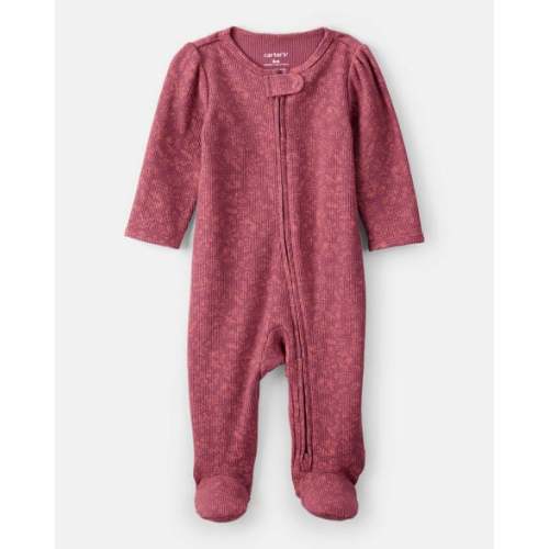 3M Baby Girl Floral Print Cotton Long-Sleeve 2-Way Zip Sleep & Play - Pink - Carter's | Carter's