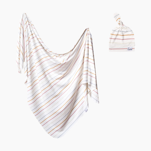 Copper Pearl Top Knot Hat and Swaddle Bundle - Piper