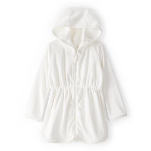 Toddler Girl Hooded Terry Cloth Swim Cover-Up Dress - White - Carter's | Carter's