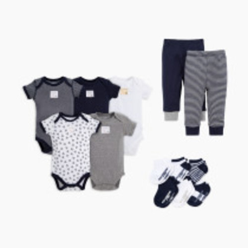 Burt's Bees Baby Essentials Bundle - Blue, 0-3 Months