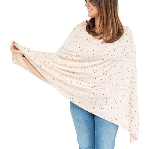 WeeSprout Nursing Cover for Breastfeeding, Soft & Breathable Nursing Poncho, Neck Insert for Hands-Free View, Machine Washable & Dryer Safe Feeding Cover Up
