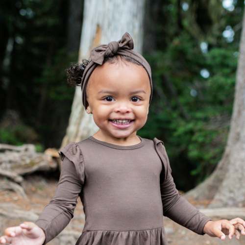Knotted Bow Headband in Espresso