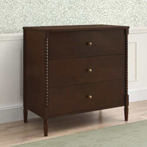 Delta Children Lily 3 Drawer Dresser with Interlocking Drawers, Walnut Espresso