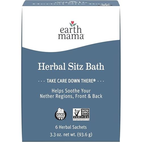 Earth Mama Herbal Sitz Bath | Pregnancy & Postpartum Essentials, Soothing Sitz Bath for Hemorrhoids with Witch Hazel, & Calendula, 6-Count