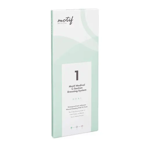 Motif Medical Stage 1 Heal C-Section Scar Strips - 3-Step Scar Care Wound Dressing to Heal, Protect & Restore - Scar Patches for Surgical Scars - Scar Tape Bandage for Postpartum Care (Pack of 10)