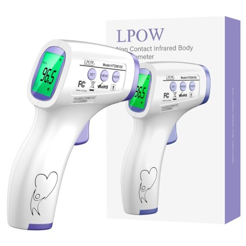LPOW Forehead Digital Thermometer,The Non-Contact Infrared Thermometer for Adults and Kids,Baby Thermometer for Fever,Body Thermometer and Surface Thermometer 2 in 1 Dual Mode Medical Thermometer