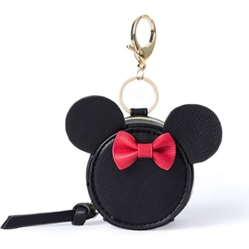 miss fong Pacifier Holder Case with Clip, Pacifier Pouch Cover, Pacifier Charm Pod with Clasp Attach to The Strollers & Diaper Bags, Hold 2 Pacifier or Nipple Shield(Bow Black)