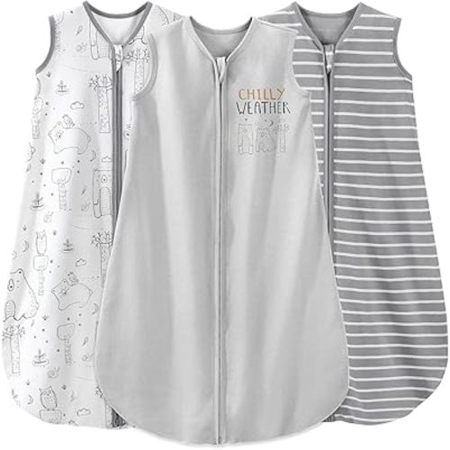 Yoofoss Baby Sleep Sack 6-12 Months Baby Wearable Blanket 100% Cotton 2-Way Zipper Toddler Sleeping Sack, 3 Pack Soft Lightweight Sleep Sacks for Babies