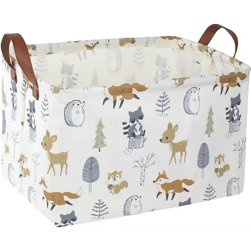 Rectangular Baby Storage Basket,Collapsible Kids Toys Bin,Books Shelf Basket,Gift Basket.Pet Basket(Animal)