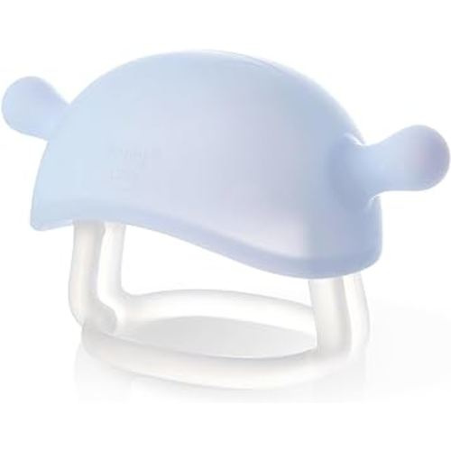Super Soft Silicone Never Drop Pacifier Teeth - Visually Soothing and Easy to Grasp Toy for Baby Teething Relief - 0-8 Months-Crystal Blue…