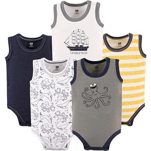 Hudson Baby Unisex Baby Cotton Sleeveless Bodysuits