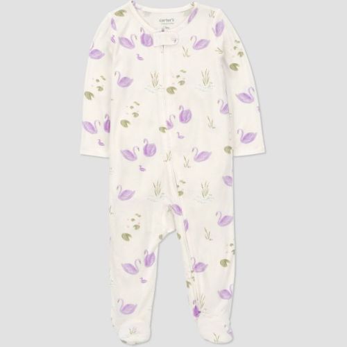 Carter's Just One You® Baby Girls' Comfy Soft Swans Sleep N' Play - Ivory 3M