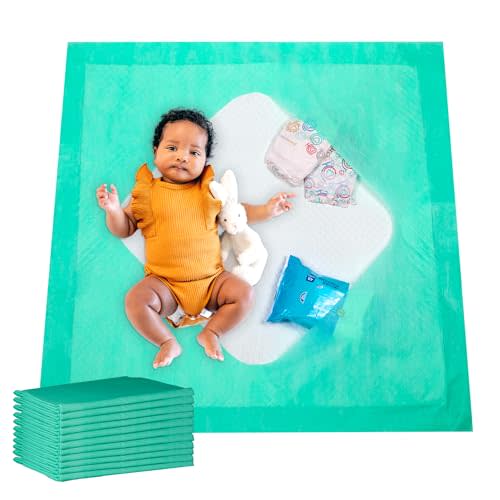 30 Pack Disposable Changing Pads - 31" x 31" with built-in pockets for baby changing essentials. Premium, soft, & absorbent. Portable & perfect for babies & toddlers on the go. Potty Pad with Pockets.