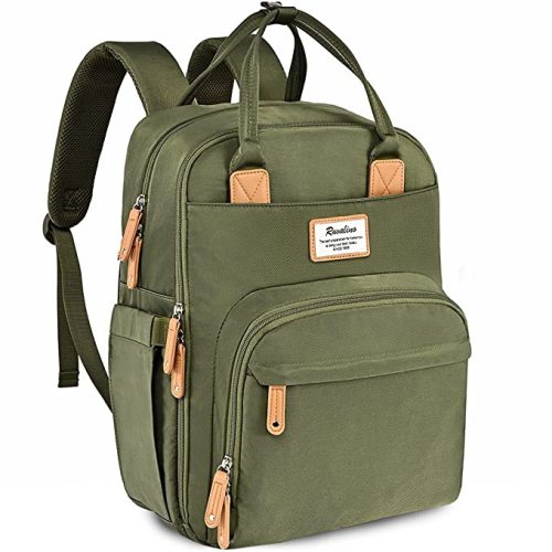 Diaper Bag Backpack, RUVALINO Multifunction Travel Back Pack Maternity Baby Changing Bags, Large Capacity, Waterproof and Stylish, Army Green