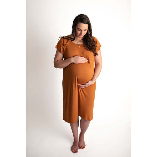Saddle Tan Labor and Delivery Nursing Hospital Gown – Three Little Tots