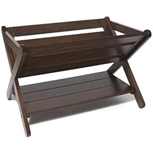 Lipper International Kids' Book Caddy with Shelf, Walnut