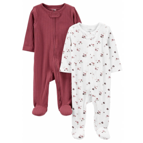 Simple Joys by Carter's unisex baby 2-pack 2-way Zip Textured Sleep and Play