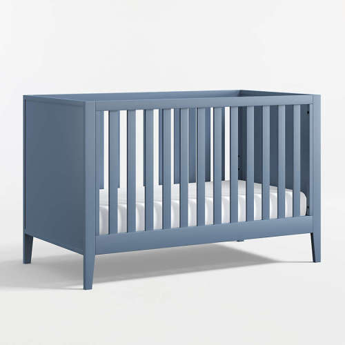 Ever Simple Slate Blue Wood Convertible Baby Crib