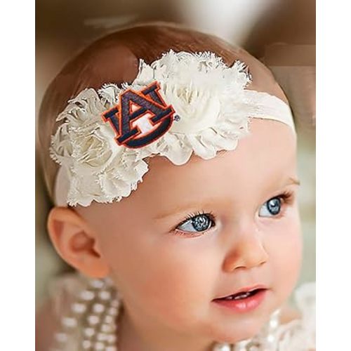 Auburn Tigers Baby/Toddler Shabby Flower Hair Bow Headband