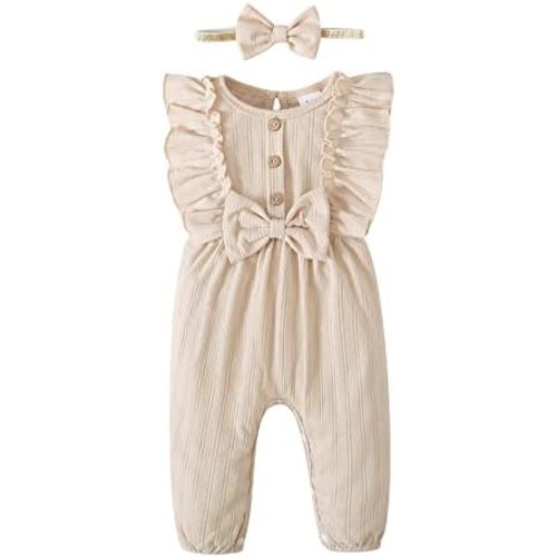 Mioglrie Newborn Baby Girl Clothes One Piece Jumpsuits Clothes Short Sleeve Rompers Summer Clothes for Baby