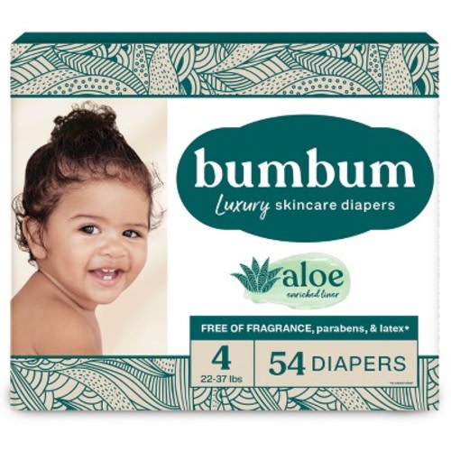 bumbum Luxury Skincare Disposable Diapers - Size 4 - 54ct